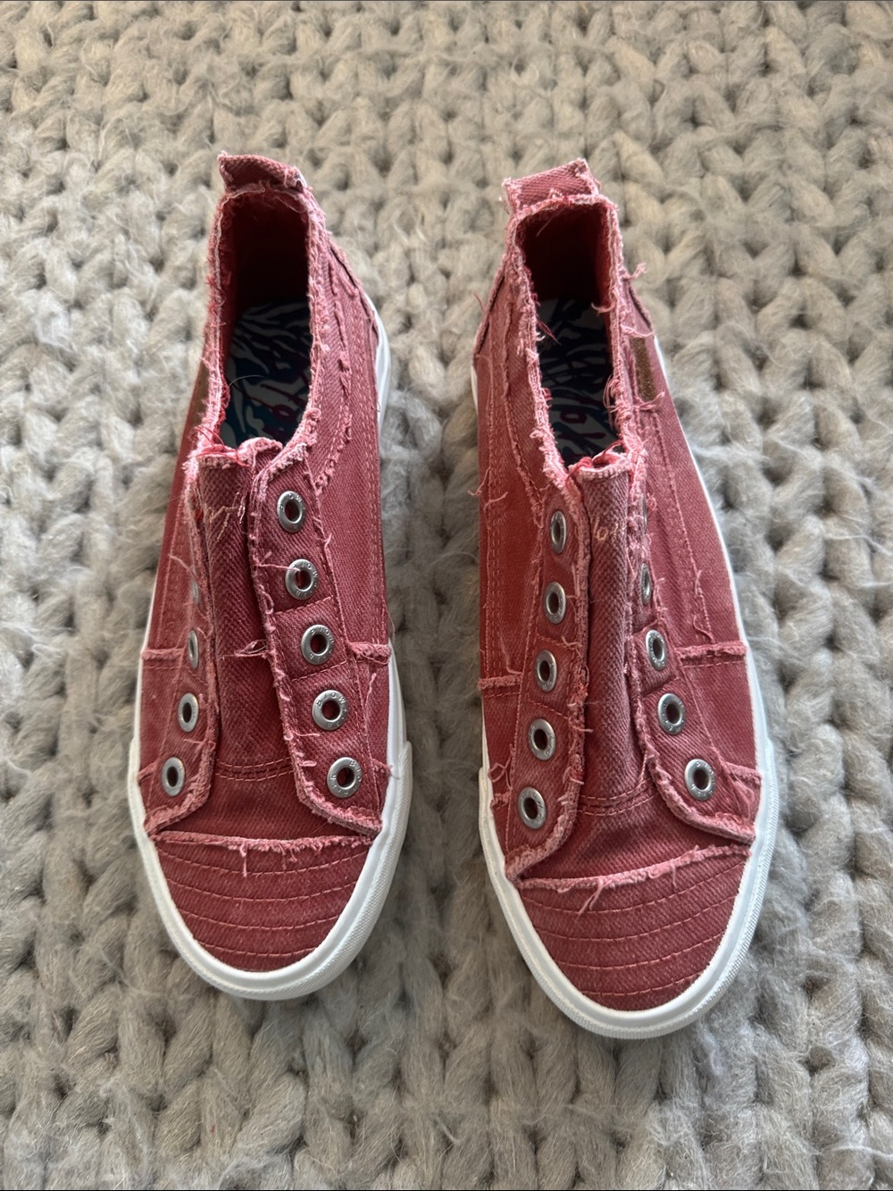 Blowfish Frayed Slip-On Sneakers - Dusty Rose